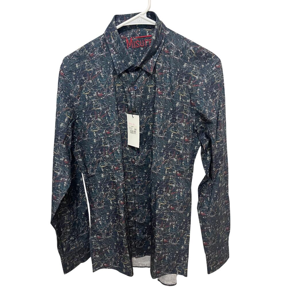 Misura mens button up long sleeve dress shirt- size Medium- NWT.